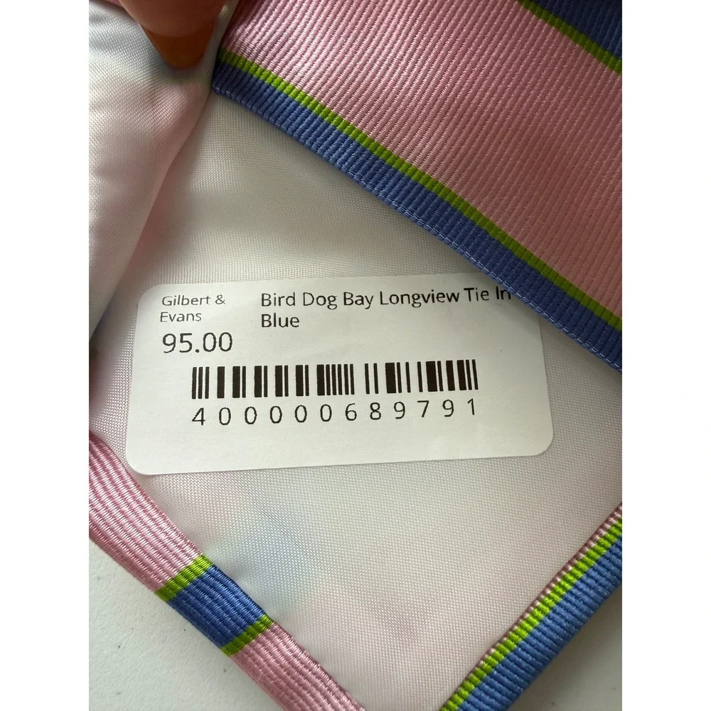 NWT Peter Blair 100% Silk Pink Blue Stripe Tie Men's Necktie Preppy‎